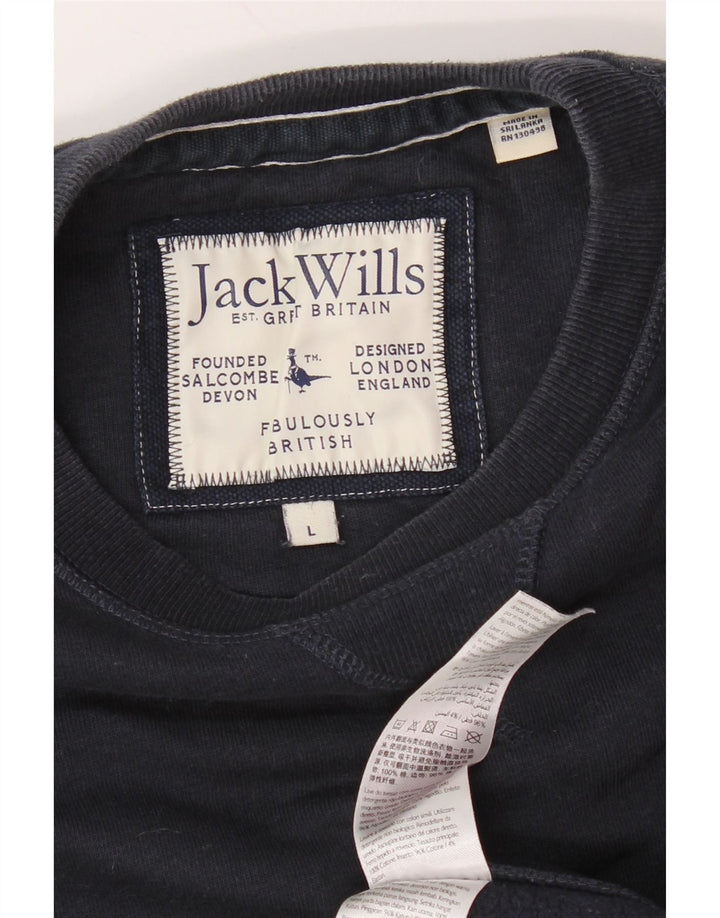 JACK WILLS moletom masculino jumper grande algodão azul marinho