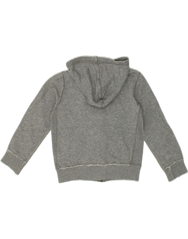 BENETTON Boys Graphic Zip Hoodie Sweater 7-8 Years Grey Cotton Vintage Benetton and Second-Hand Benetton from Messina Hembry 