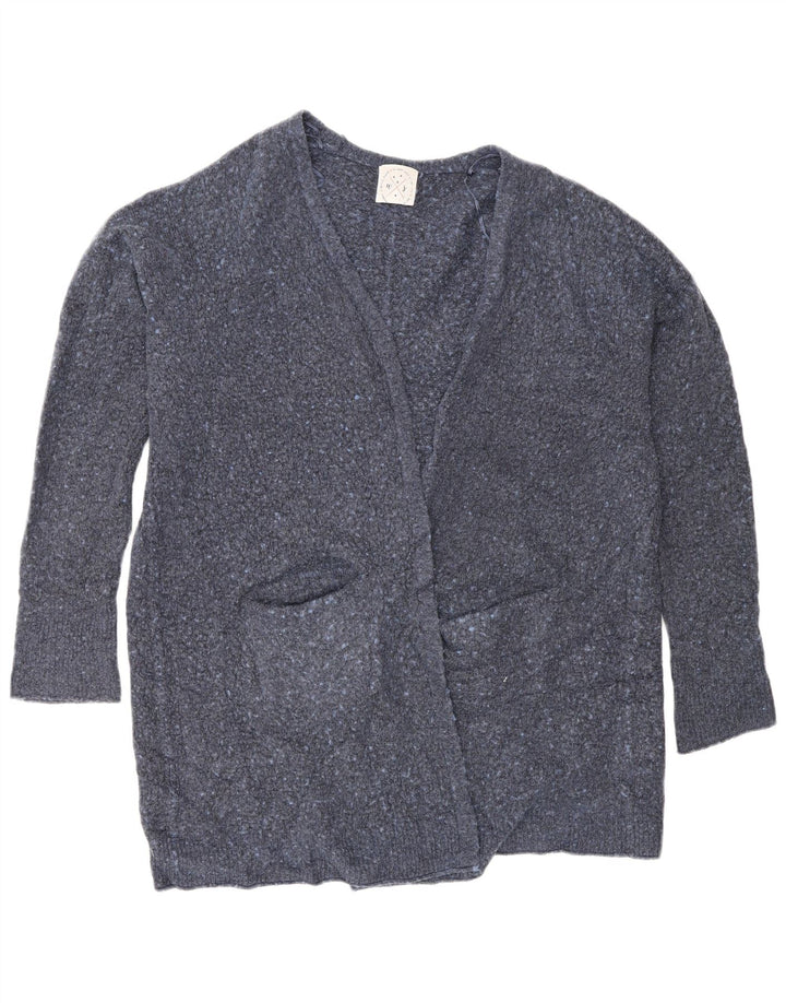 Suéter cardigã aberto feminino White Stuff Reino Unido 18 XL azul marinho manchado