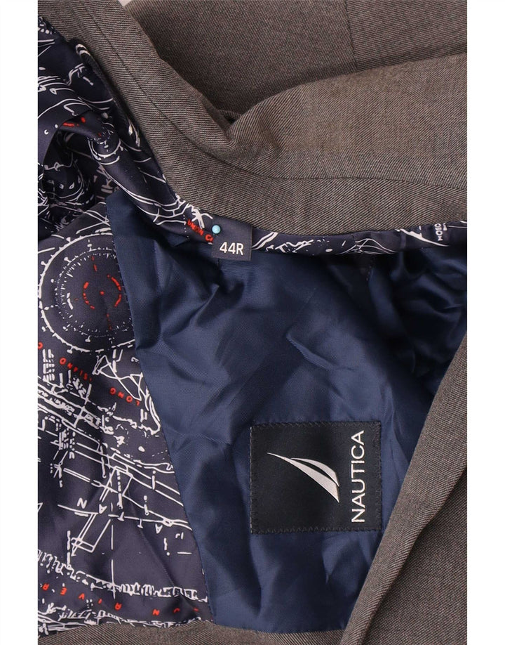 Jaqueta blazer masculina Nautica com 2 botões UK 44 2XL cinza poliéster