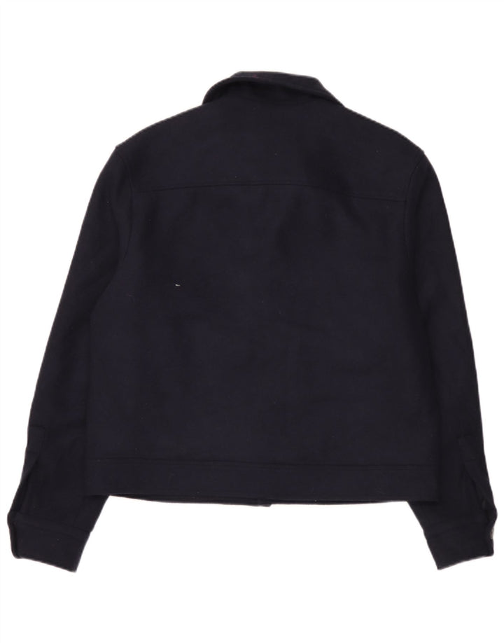 Jaqueta bomber masculina Zara UK 38 lã azul marinho médio