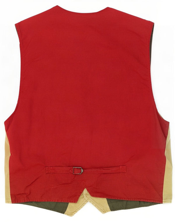 Colete masculino Marlboro Classics tamanho 52 grande algodão colorblock cáqui