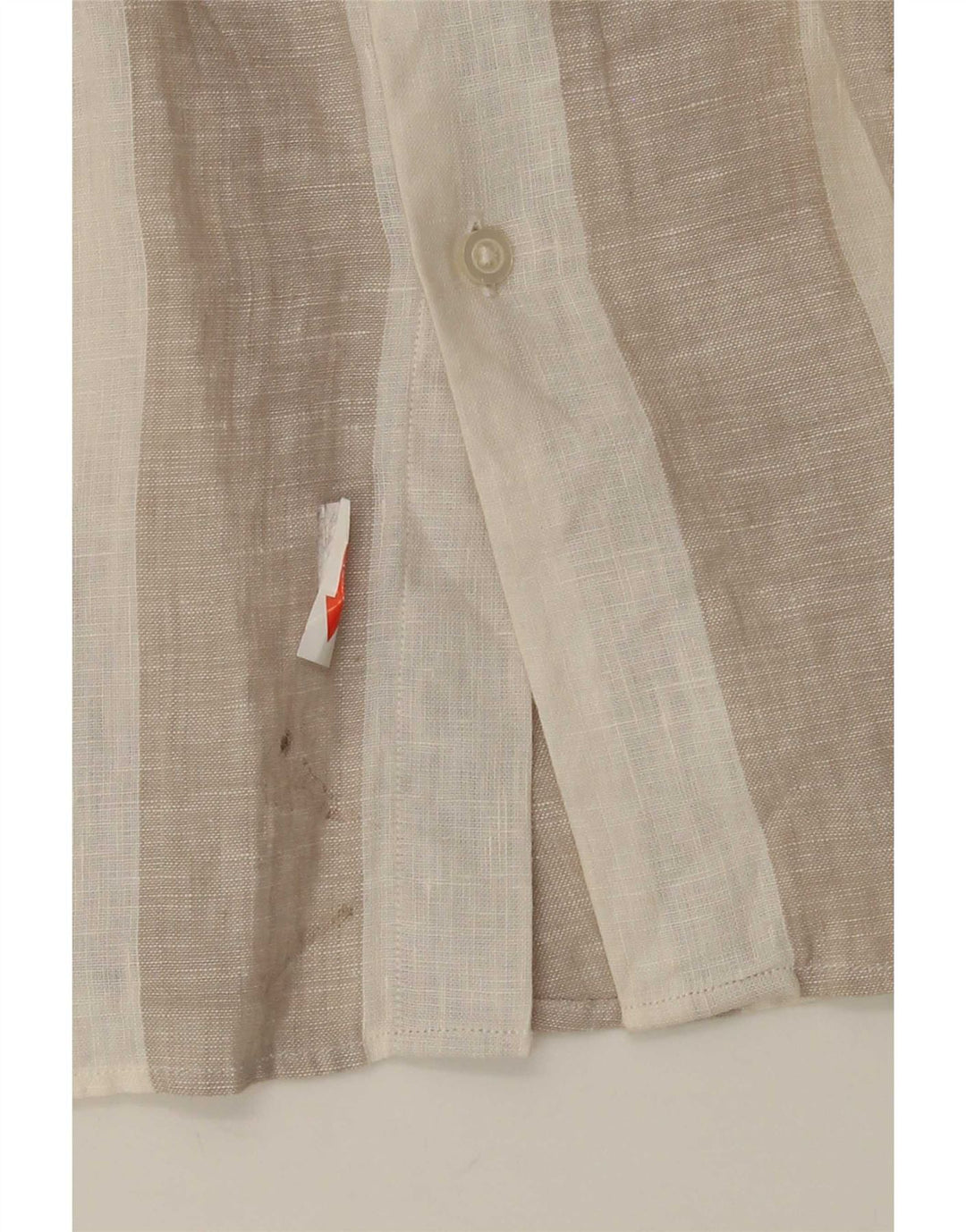 Camisa masculina Massimo Dutti de linho listrado bege médio