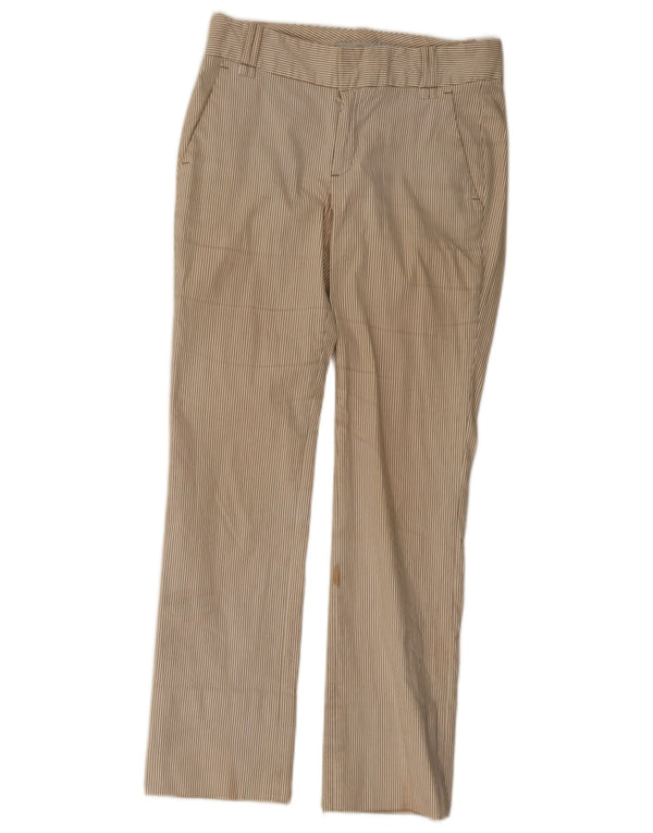 Zara Calça Chino Feminina Slim EU 36 XS W26 L29 Riscas Bege