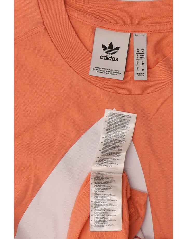 Adidas Mens Graphic T-Shirt Top Médio Algodão Laranja