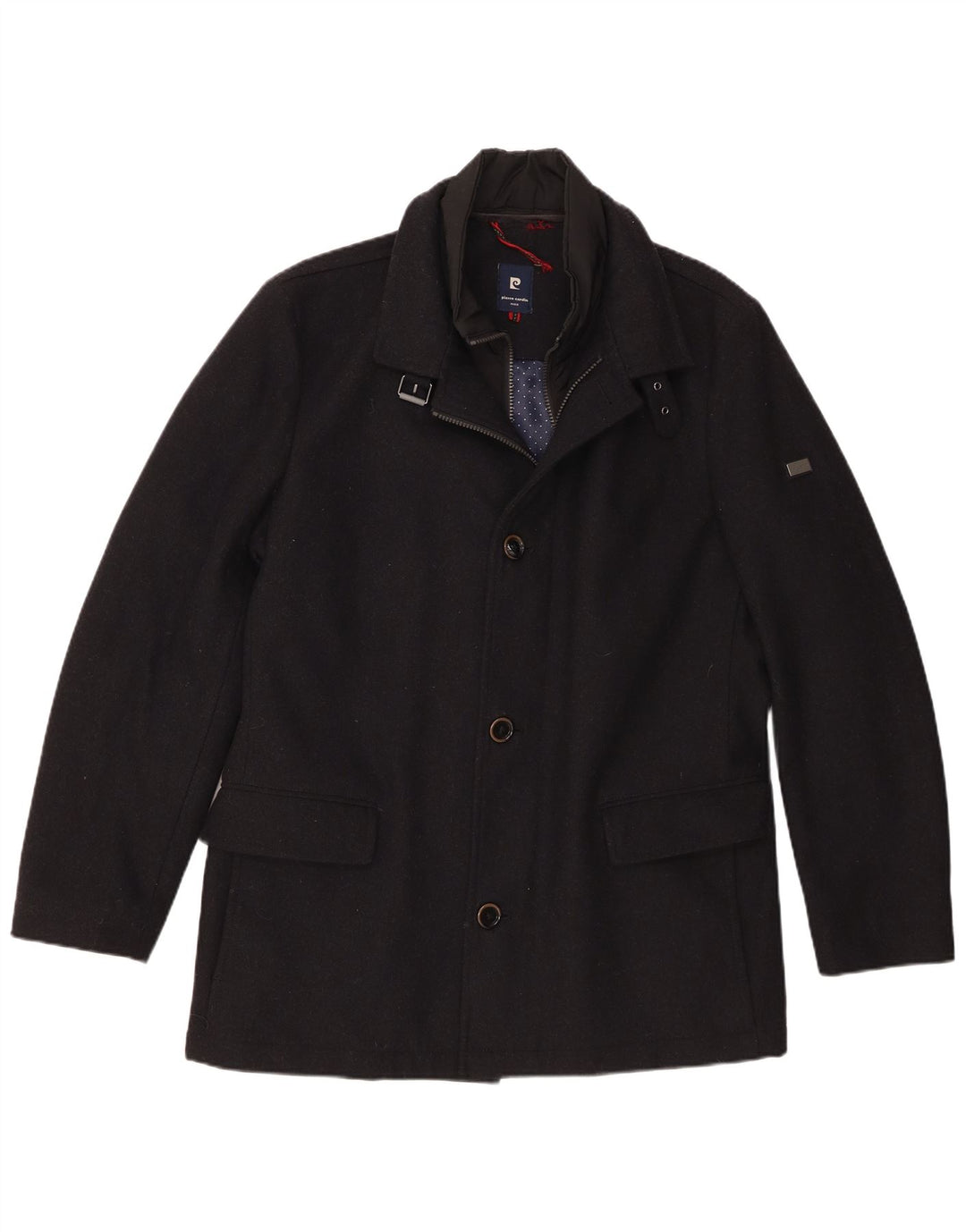 Casaco corta-vento masculino Pierre Cardin IT 50 grande lã azul marinho