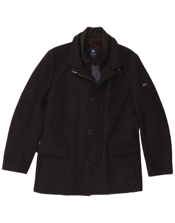 Casaco corta-vento masculino Pierre Cardin IT 50 grande lã azul marinho