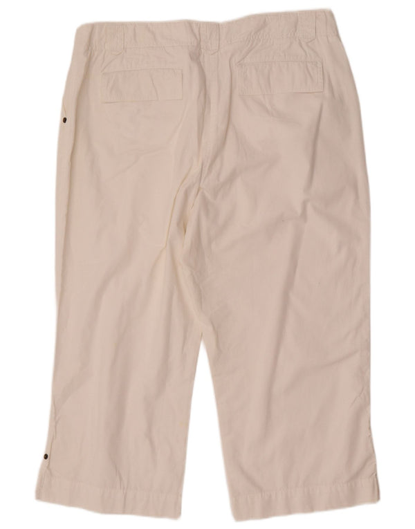 Calça capri feminina de cintura alta Marks & Spencer UK 18 XL W34 L22 branca