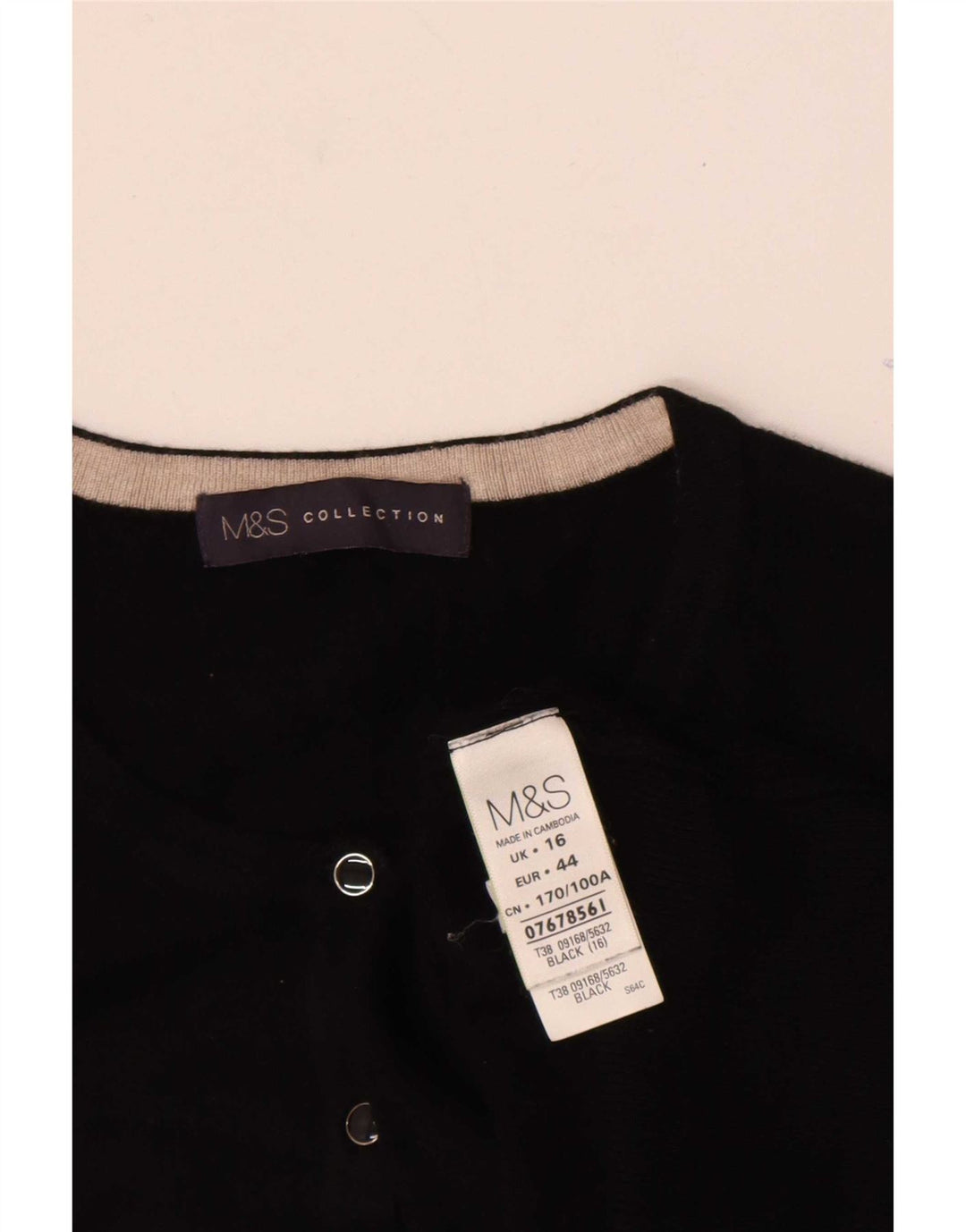 Suéter cardigã feminino Marks & Spencer Reino Unido 16 grande viscose preta