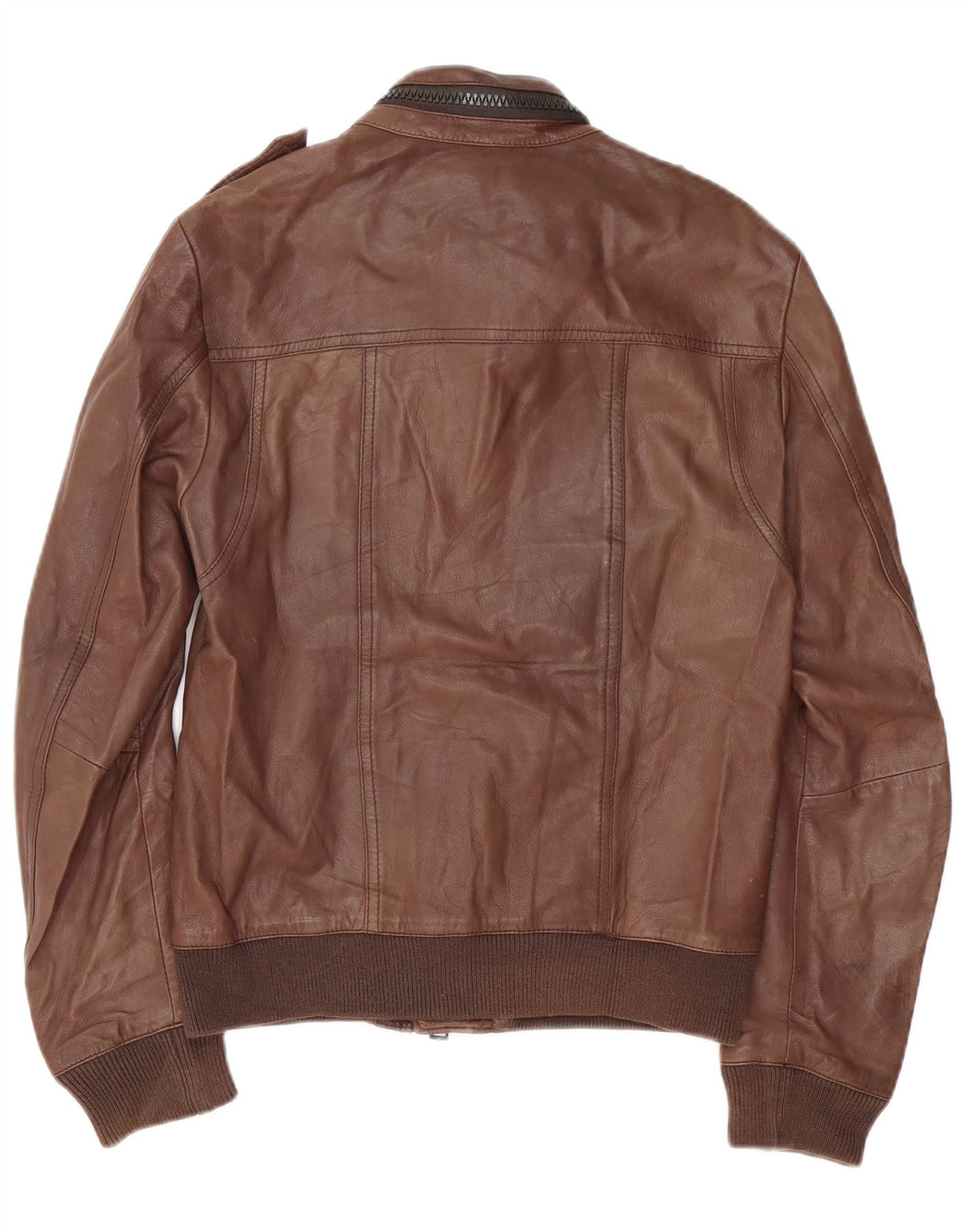 Jaqueta de couro militar masculina Zen IT 48 couro marrom médio