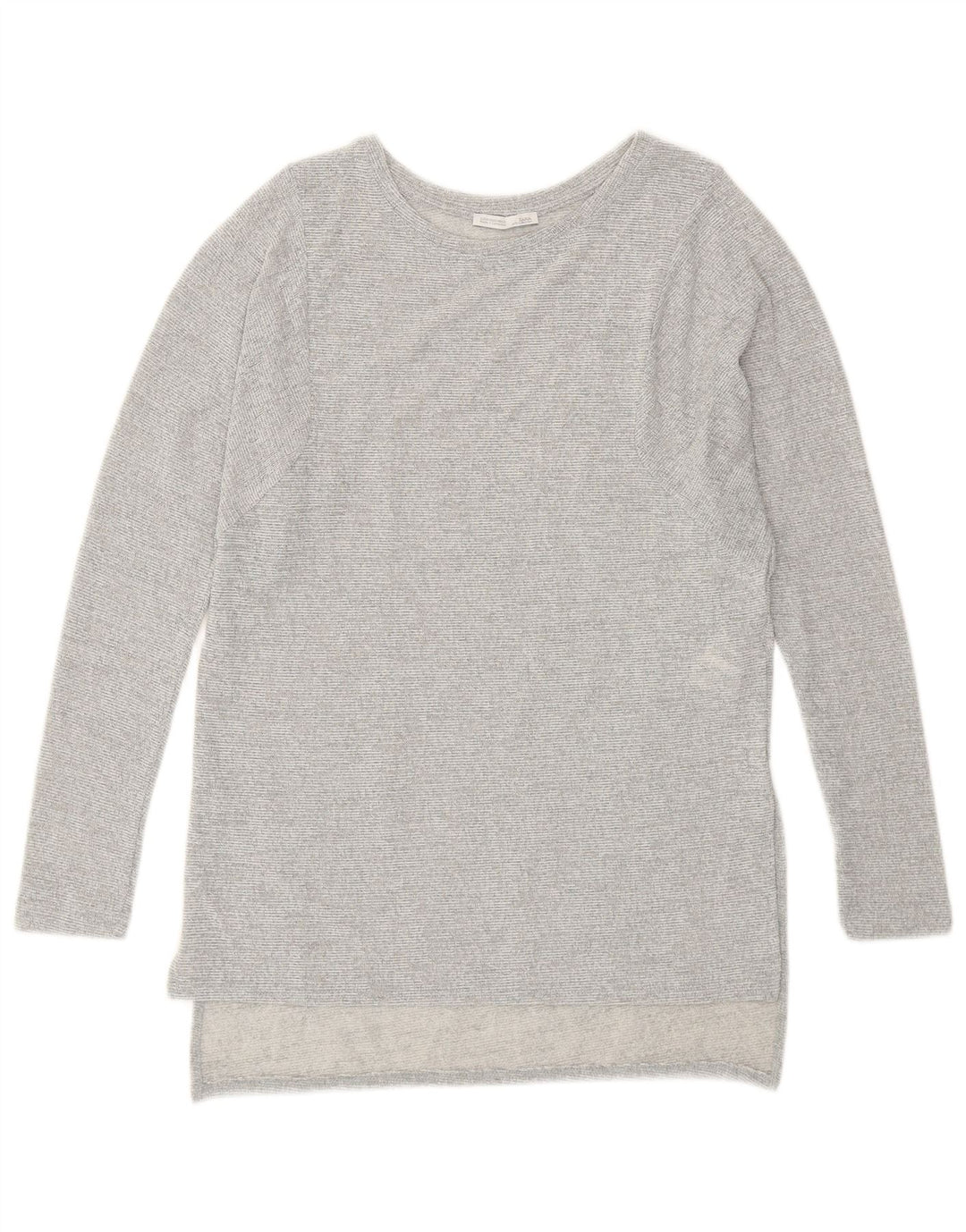 Zara Womens Longline Top Manga Longa Reino Unido 10 Pequeno Poliéster Cinzento Flecked