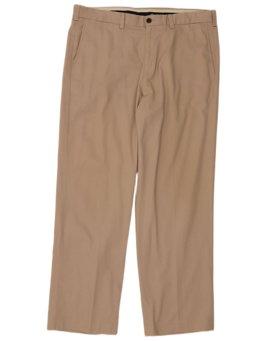 Calça Chino masculina EDDIE BAUER de ajuste relaxado W38 L32 algodão bege