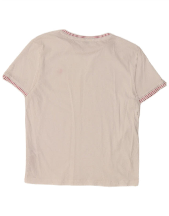 Camiseta feminina Jack Wills UK 14 algodão branco médio