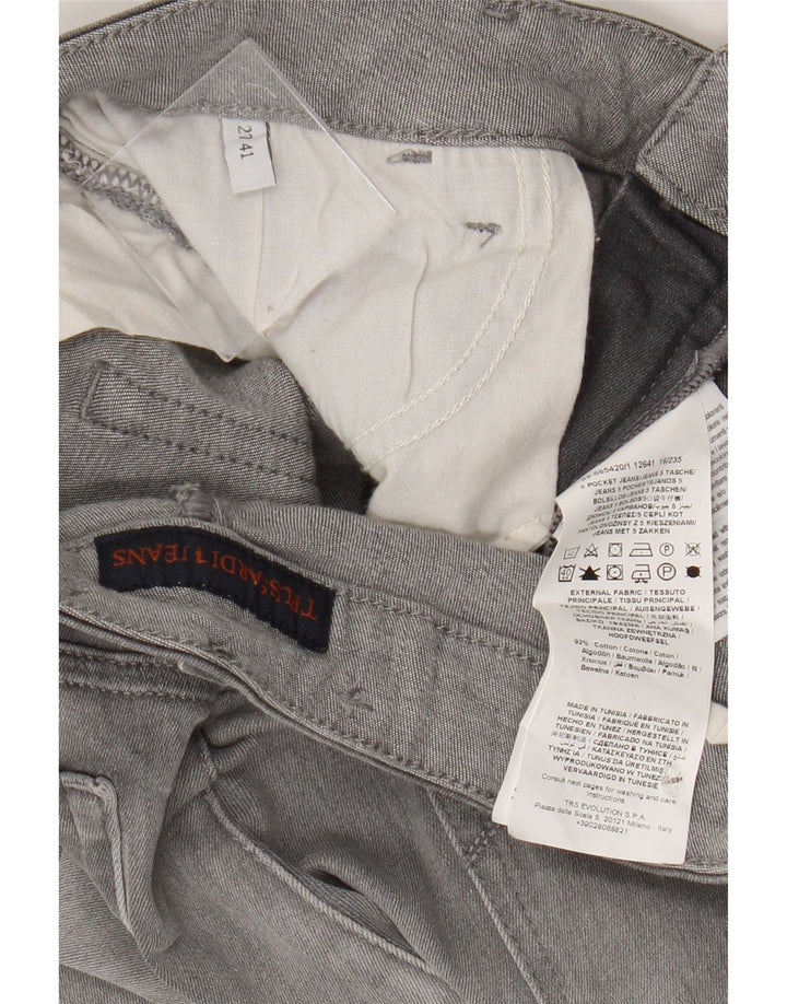 Jeans retos femininos TRUSSARDI W27 L25 algodão cinza