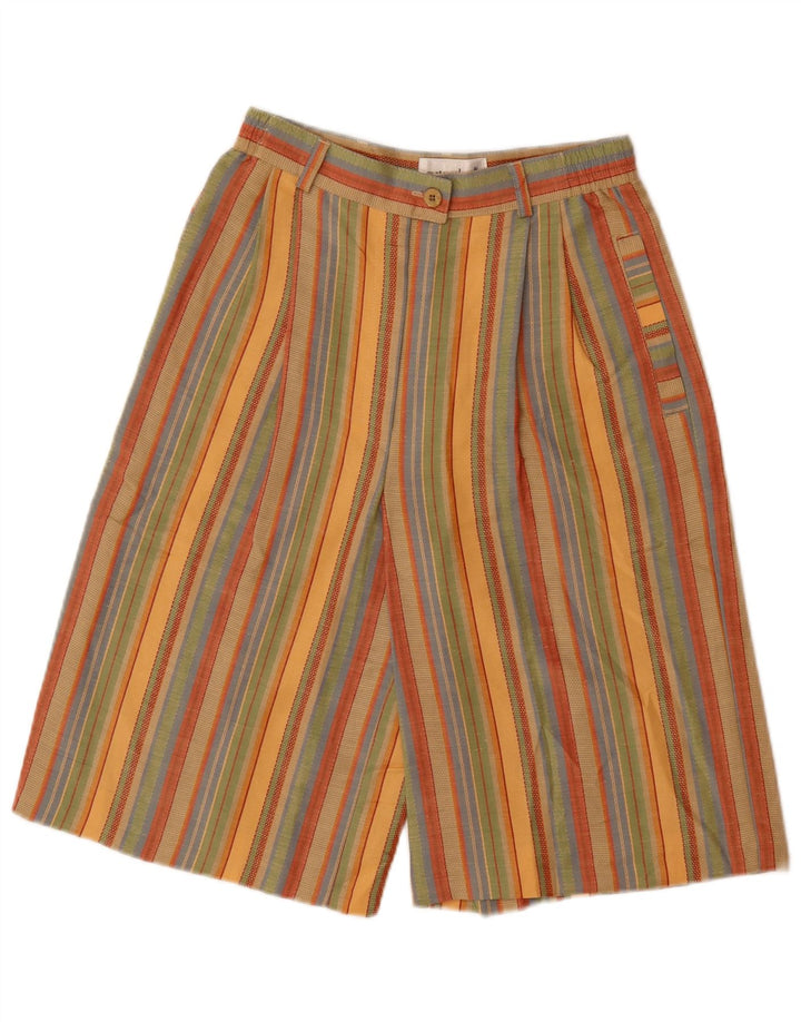 Shorts Chino feminino VINTAGE UK 10 pequeno W26 listrado multicolorido