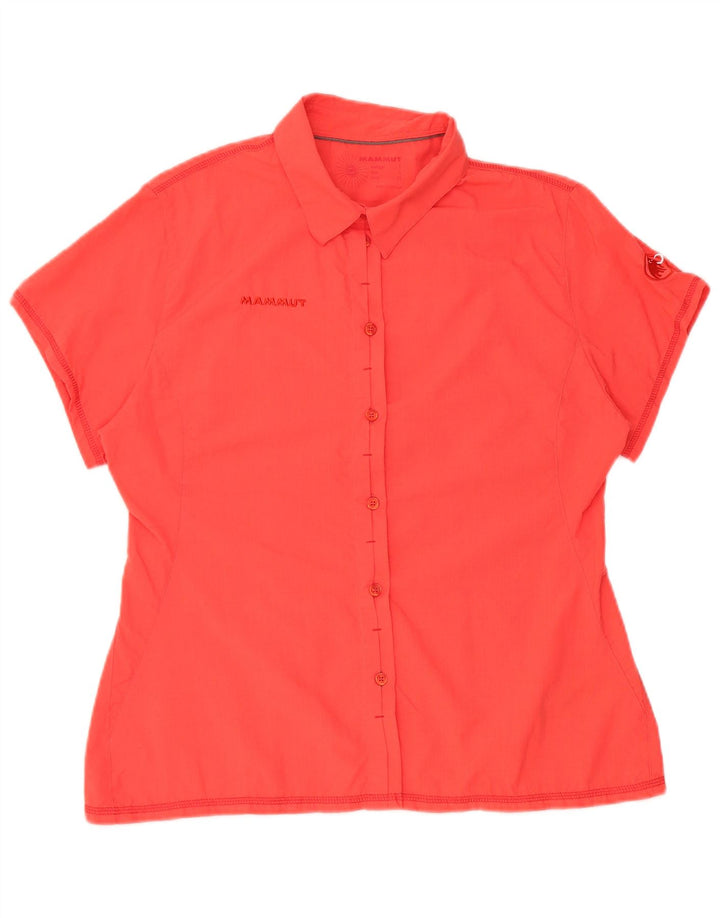 Camisa feminina de manga curta gráfica Mammut UK 14 grande poliamida vermelha