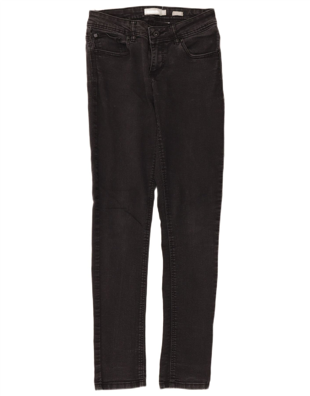 Jeans skinny feminino de banco W27 L32 algodão preto