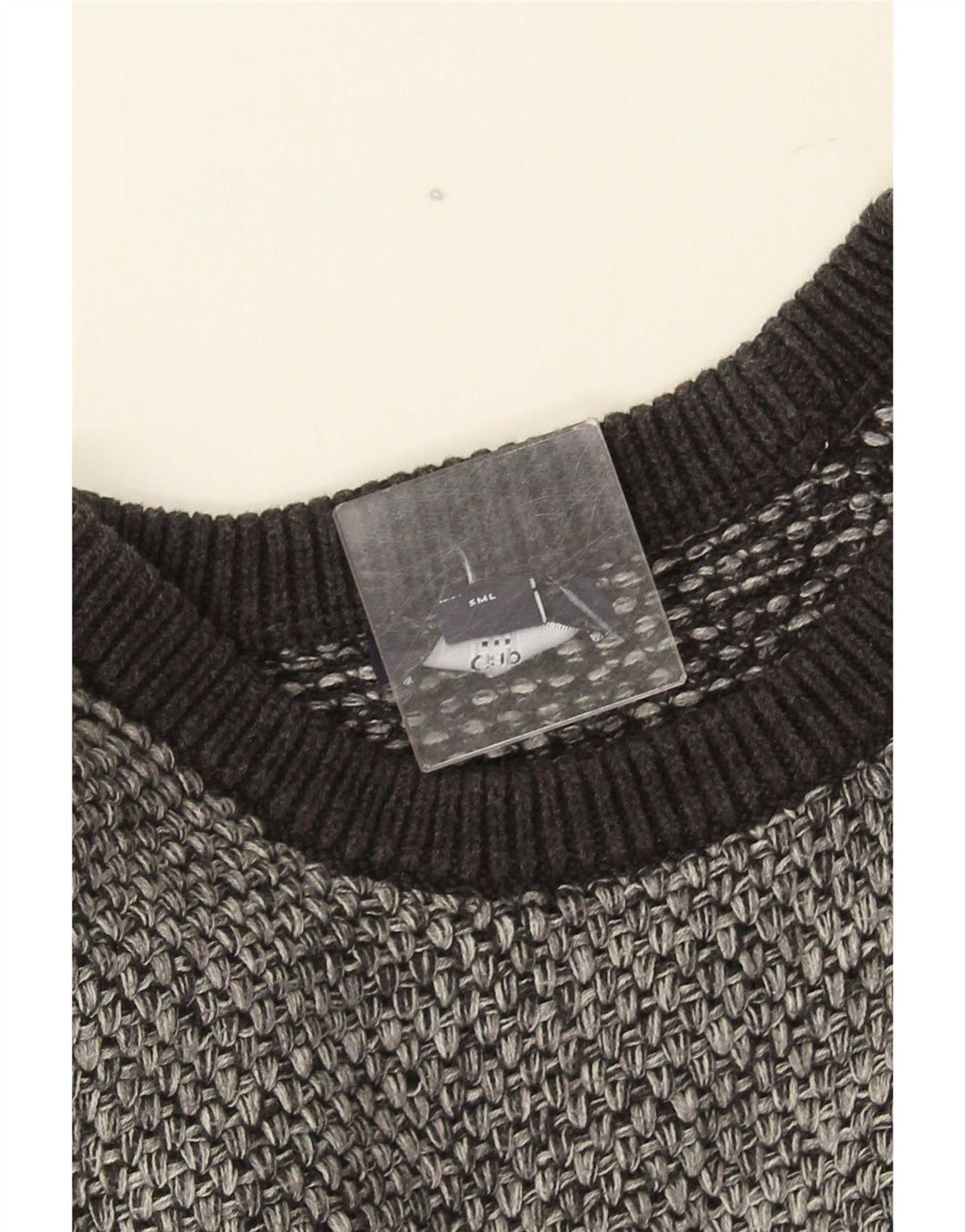 Suéter masculino Gap com gola redonda, pequeno cinza manchado