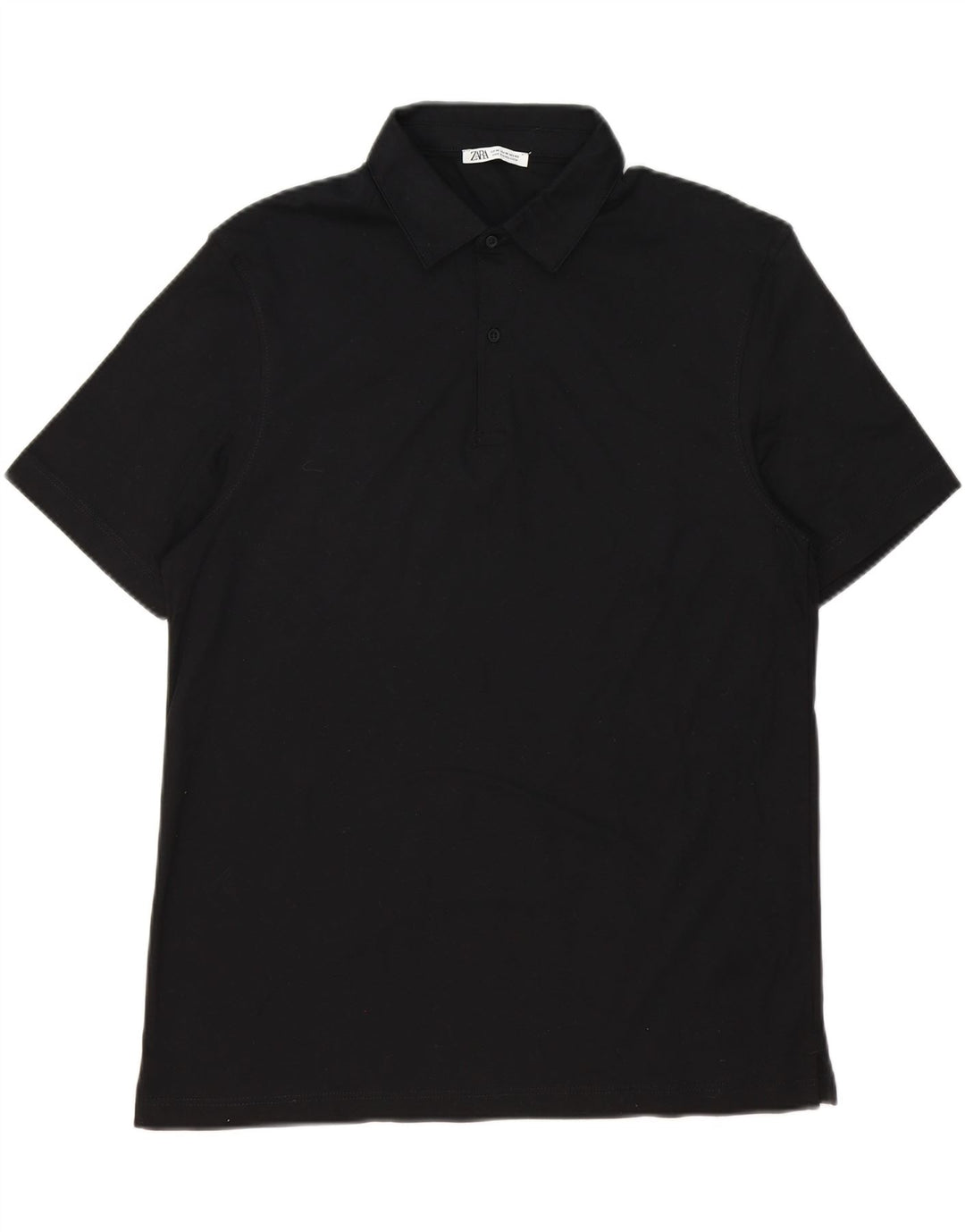 ZARA Mens Polo Shirt Medium Black Cotton Vintage Zara and Second-Hand Zara from Messina Hembry 