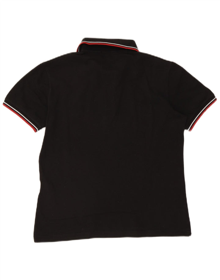 Camisa polo masculina Fred Perry pequena listrada preta de algodão
