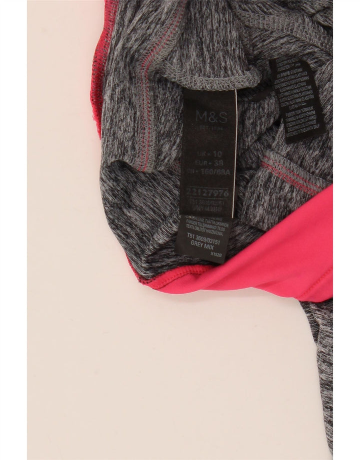 Leggings capri femininos MARKS & SPENCER Reino Unido 10 bloco colorido cinza pequeno