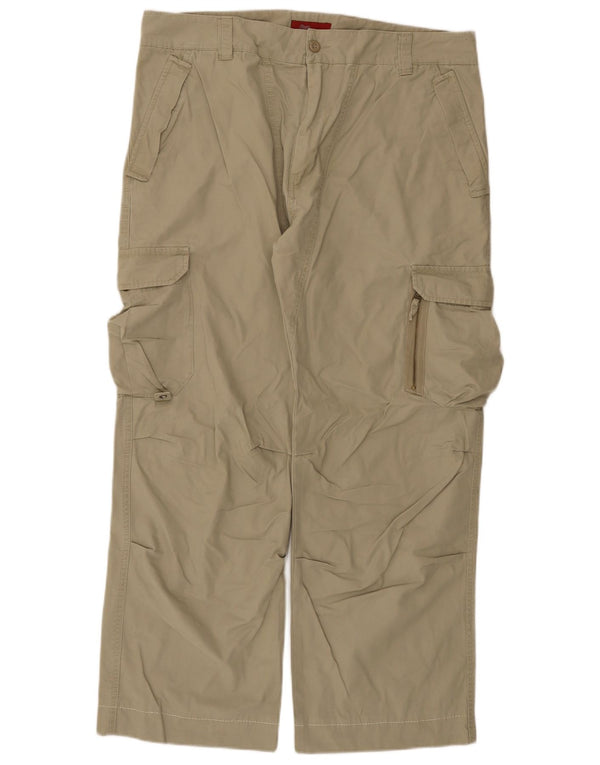 Calça cargo reta masculina Zara EU 48 XL W38 L30 algodão bege