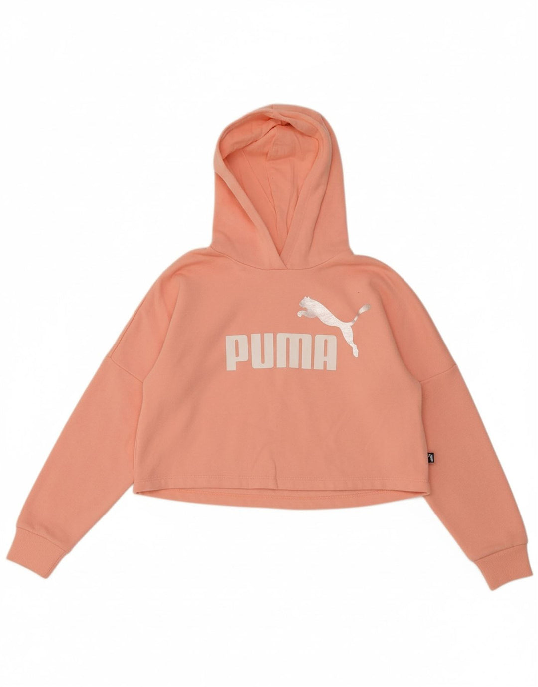 Suéter PUMA feminino oversized crop gráfico com capuz 11-12 anos algodão rosa