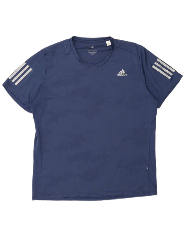 Adidas Mens Climacool T-Shirt Top Grande Camuflagem Azul Marinho
