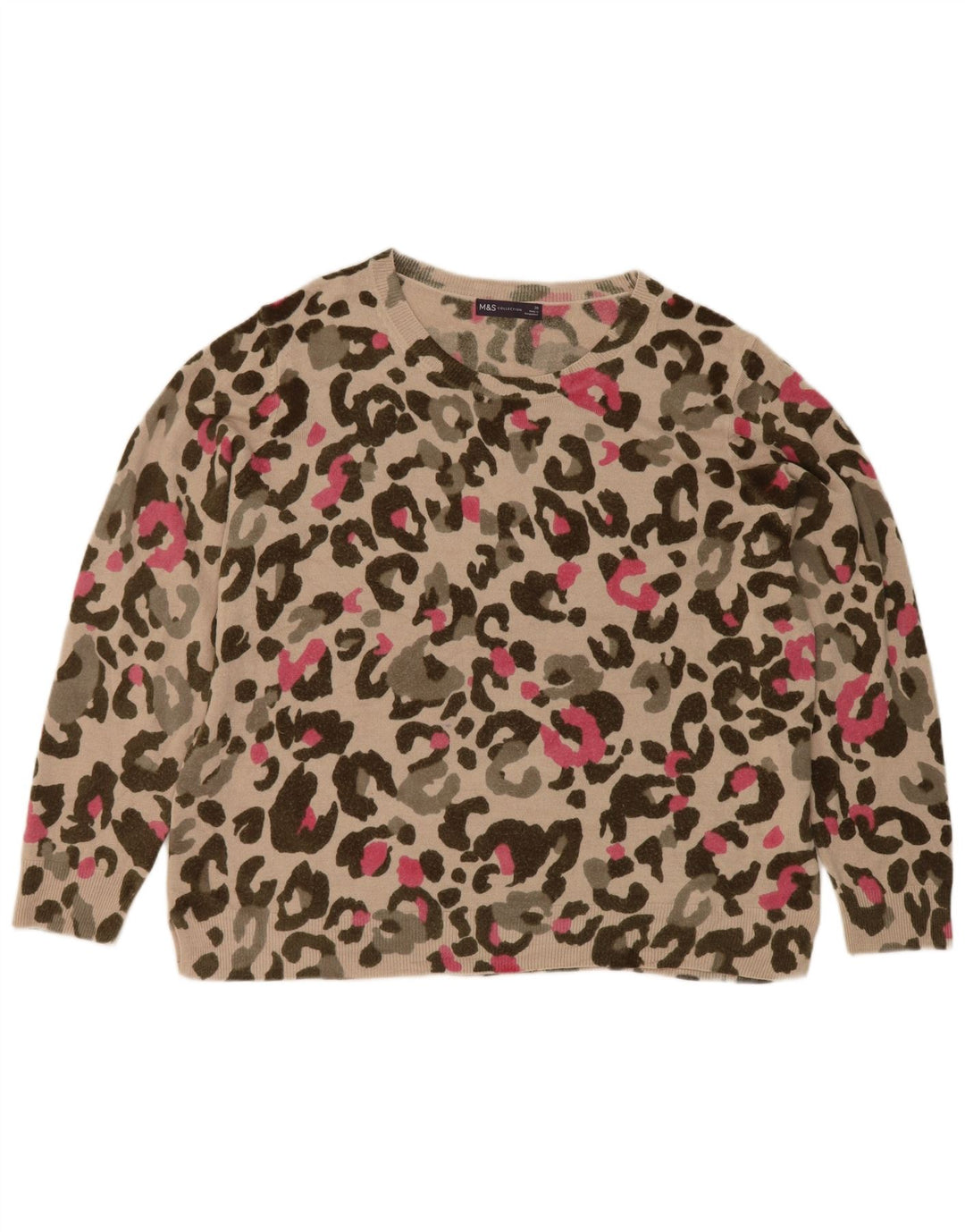 Suéter feminino Marks & Spencer com estampa abstrata e gola canoa Reino Unido 20 2XL