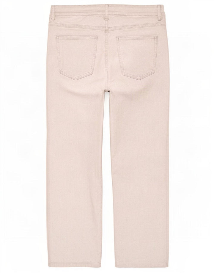 Calças cortadas femininas Marks & Spencer UK 12 médio W30 L24 prata