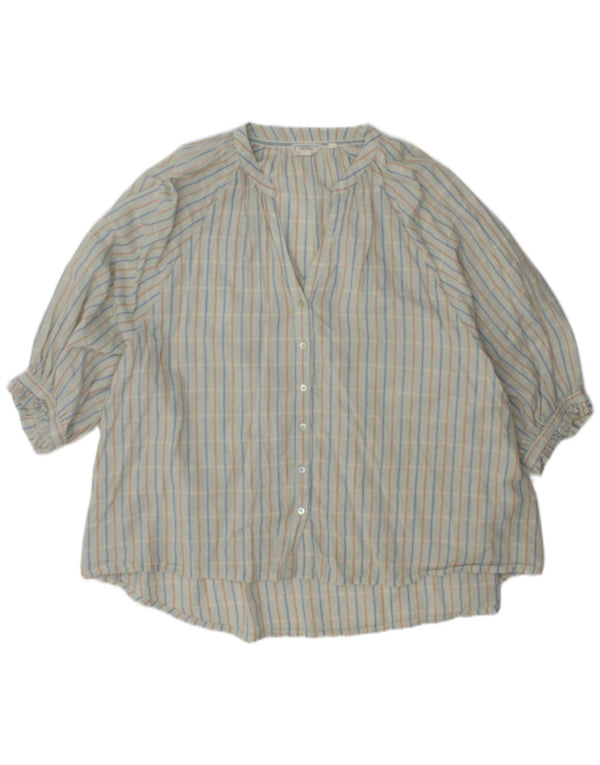 Blusa feminina Fat Face manga 3/4 oversized Reino Unido 16 xadrez azul grande