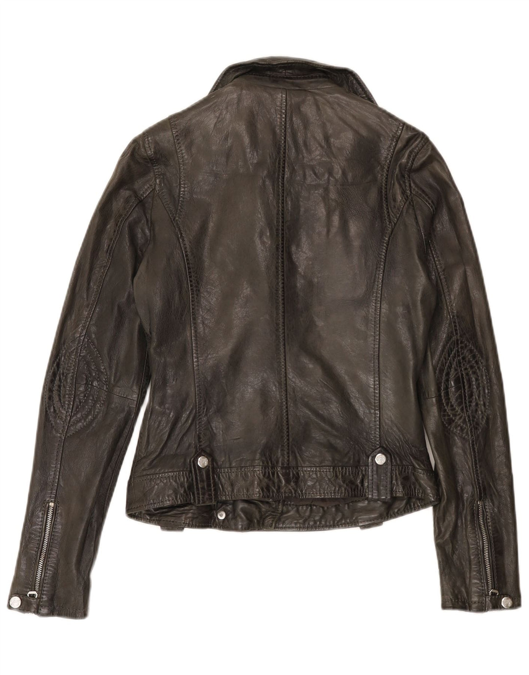 Jaqueta feminina de couro Gipsy para motociclista UK 6 XS preta