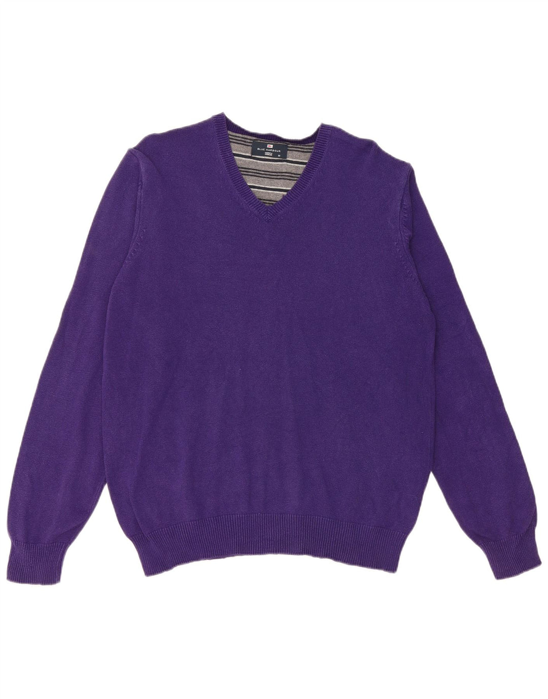 Suéter masculino Marks & Spencer Blue Harbor com decote em V roxo médio