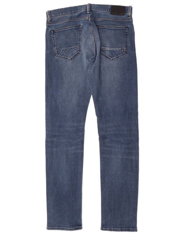 Tommy Hilfiger Masculino Denton Straight Jeans W31 L32 Azul Algodão