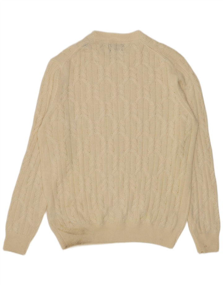 Suéter masculino Sonny Bono com gola redonda XL em poliéster branco
