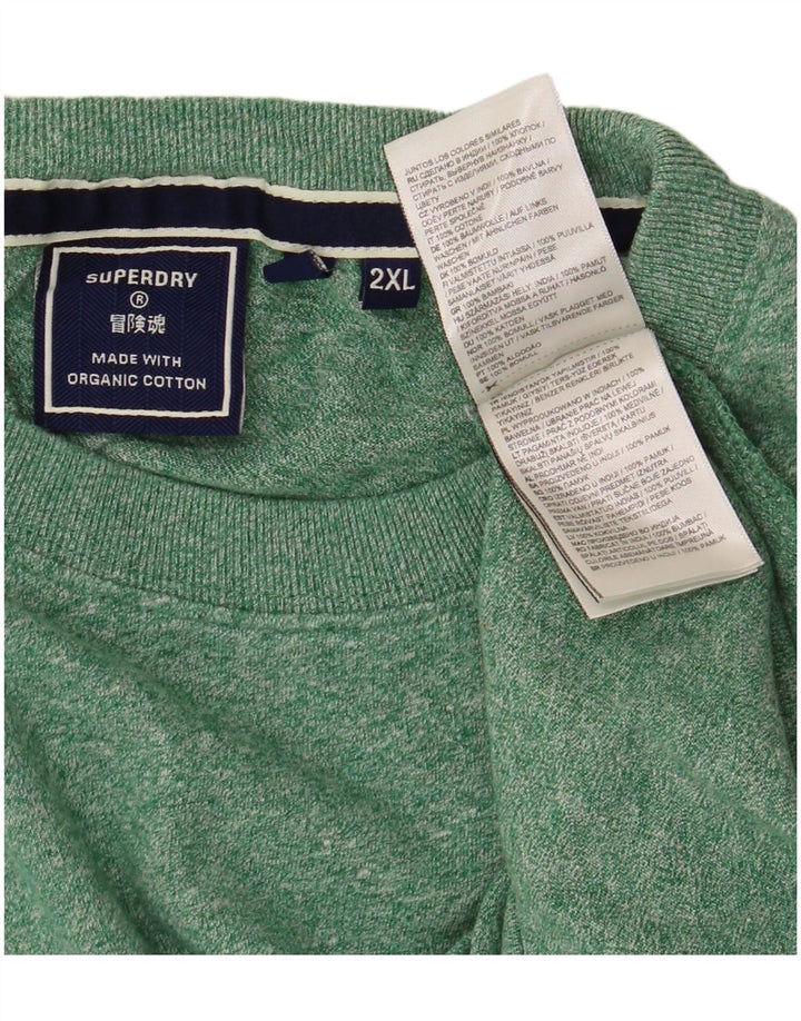 Camiseta masculina SUPERDRY Top 2XL algodão manchado verde