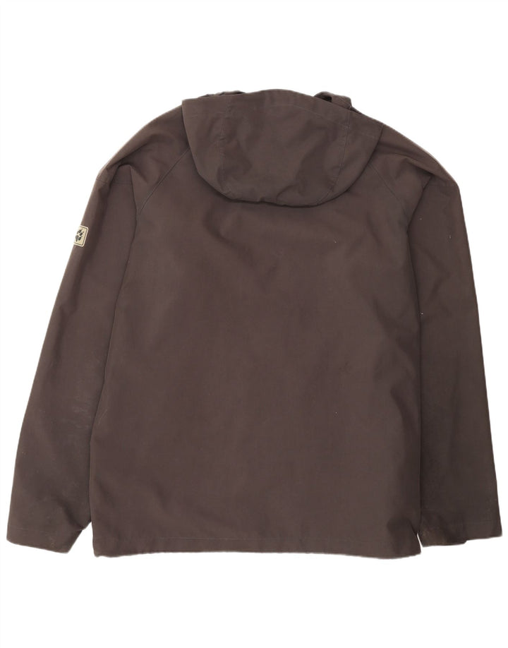 Jaqueta de chuva masculina JACK WOLFSKIN com capuz Reino Unido 48 2XL poliéster preto