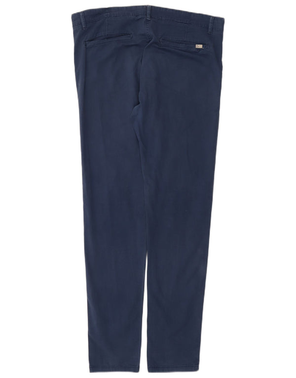 Zara Mens Slim Chino Trousers EU 42 Large W32 L32 Navy Blue