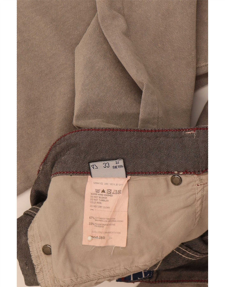 Trussardi Calça jeans reta masculina W31 L33 algodão cinza