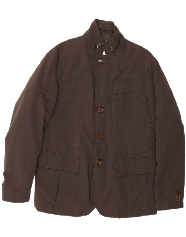 Jaqueta utilitária acolchoada masculina Moncler 2XL poliéster marrom