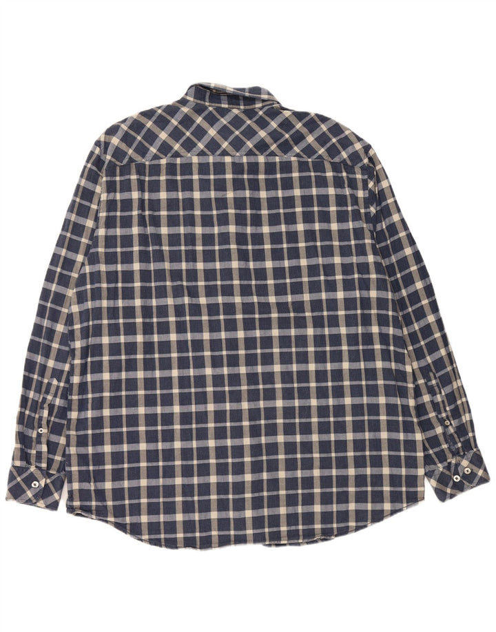 Camisa masculina JOULES 2XL algodão xadrez azul marinho