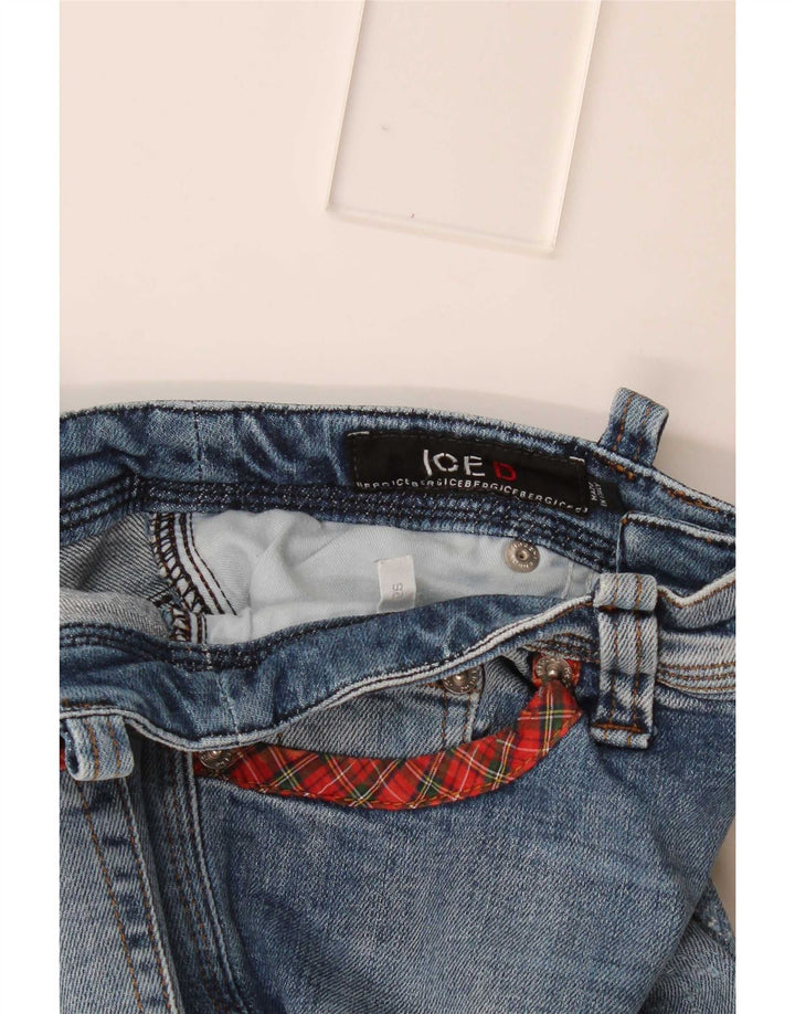 Jeans retos femininos Iceberg desgastados W26 L27 azul