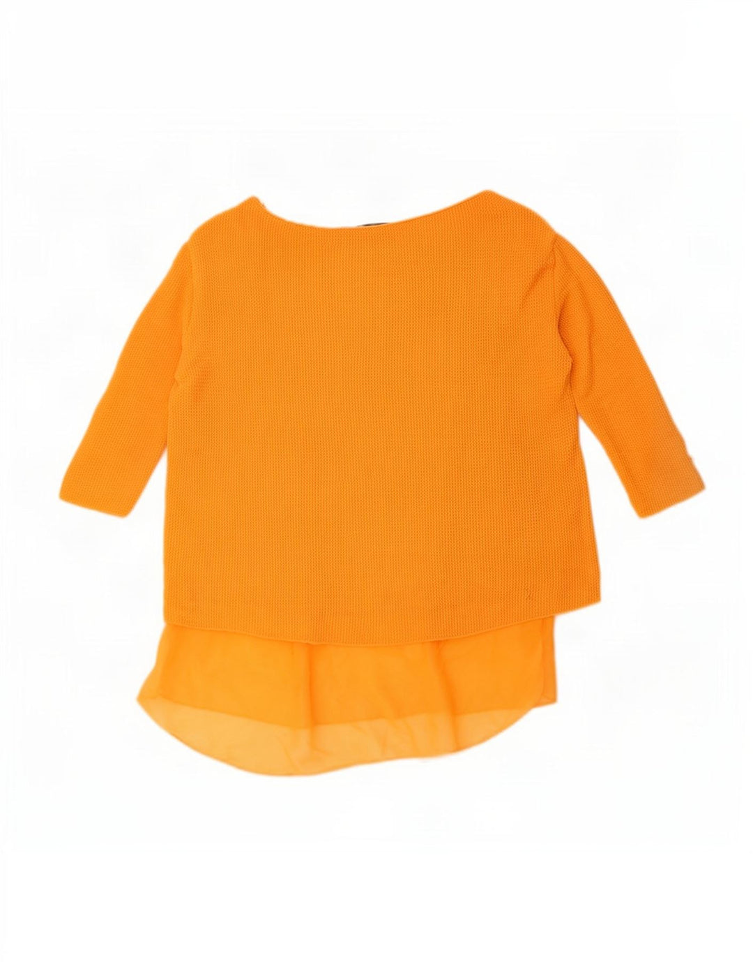 Top feminino Zara manga 3/4 Reino Unido 10 pequeno laranja