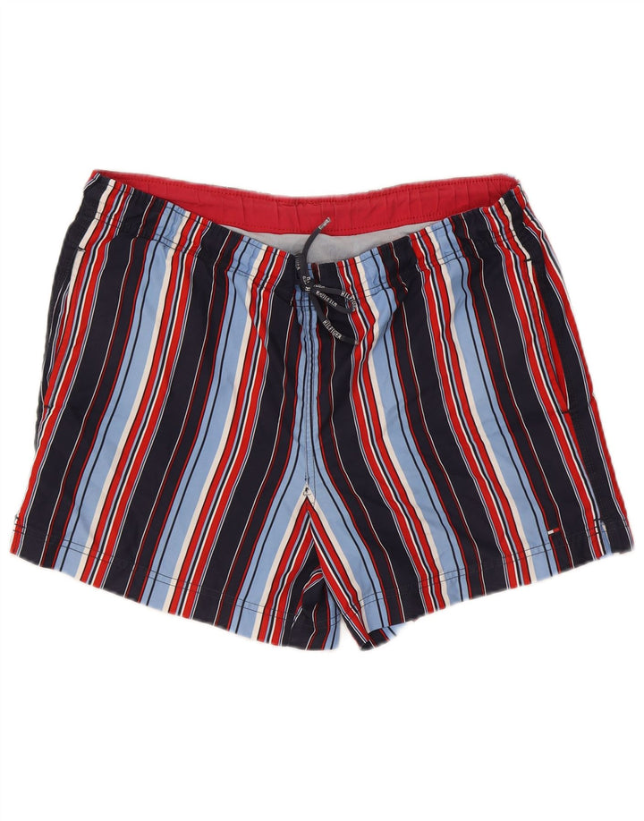 Shorts de natação masculino Tommy Hilfiger médio listrado multicolorido