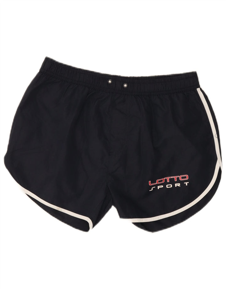 Shorts esportivos gráficos femininos Lotto Reino Unido 14 grande poliéster azul marinho