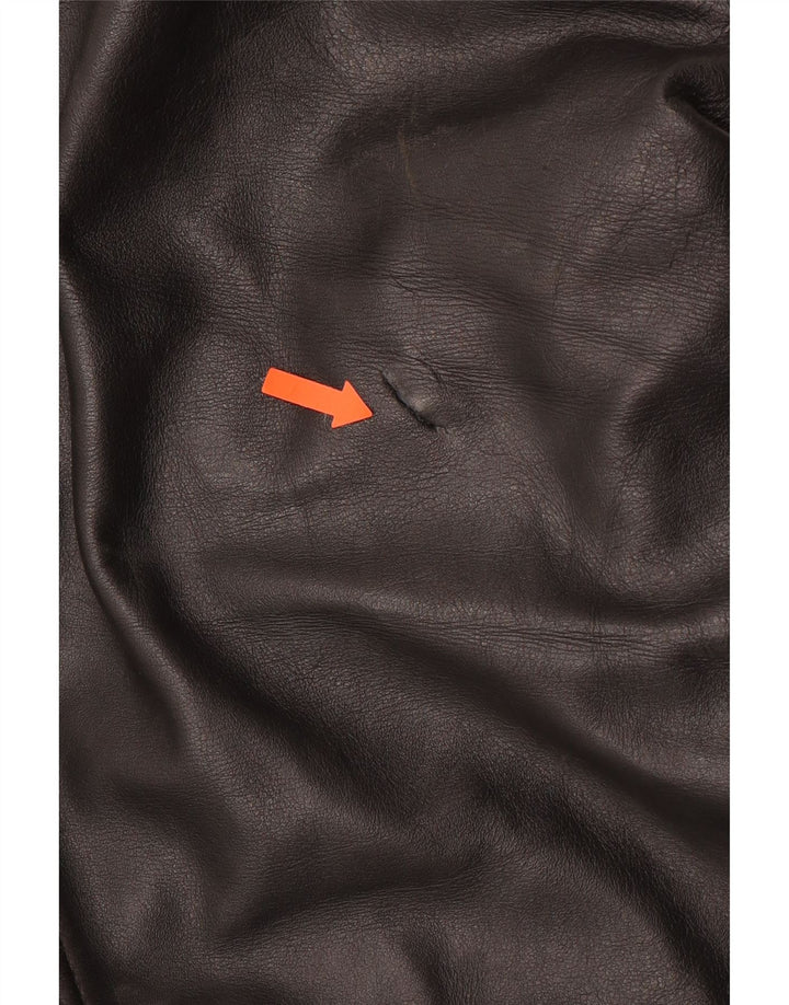 Calça feminina VINTAGE Moto Racer IT 44 médio W30 L27 couro preto