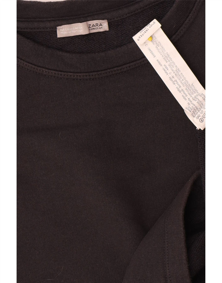 Zara Moletom Masculino Jumper Pequeno Algodão Preto