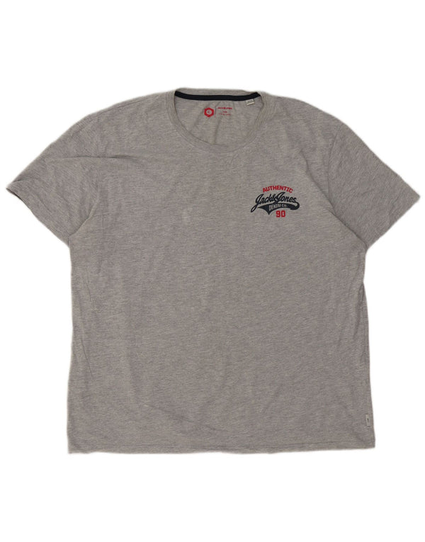 Camiseta masculina Jack & Jones Top 2XL algodão cinza