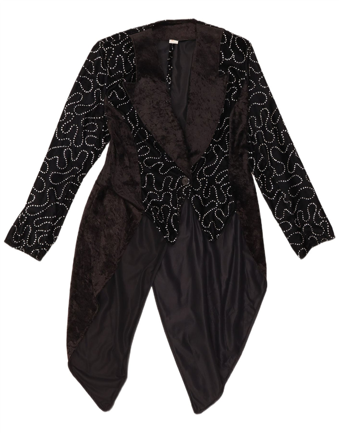 Jaqueta blazer feminina VINTAGE com padrão abstrato IT 42 médio preto