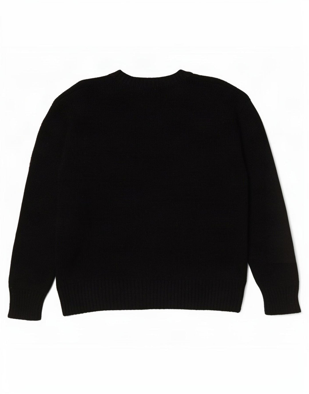 Suéter feminino Zara com gola redonda grande, Reino Unido 16, grande, preto, poliéster